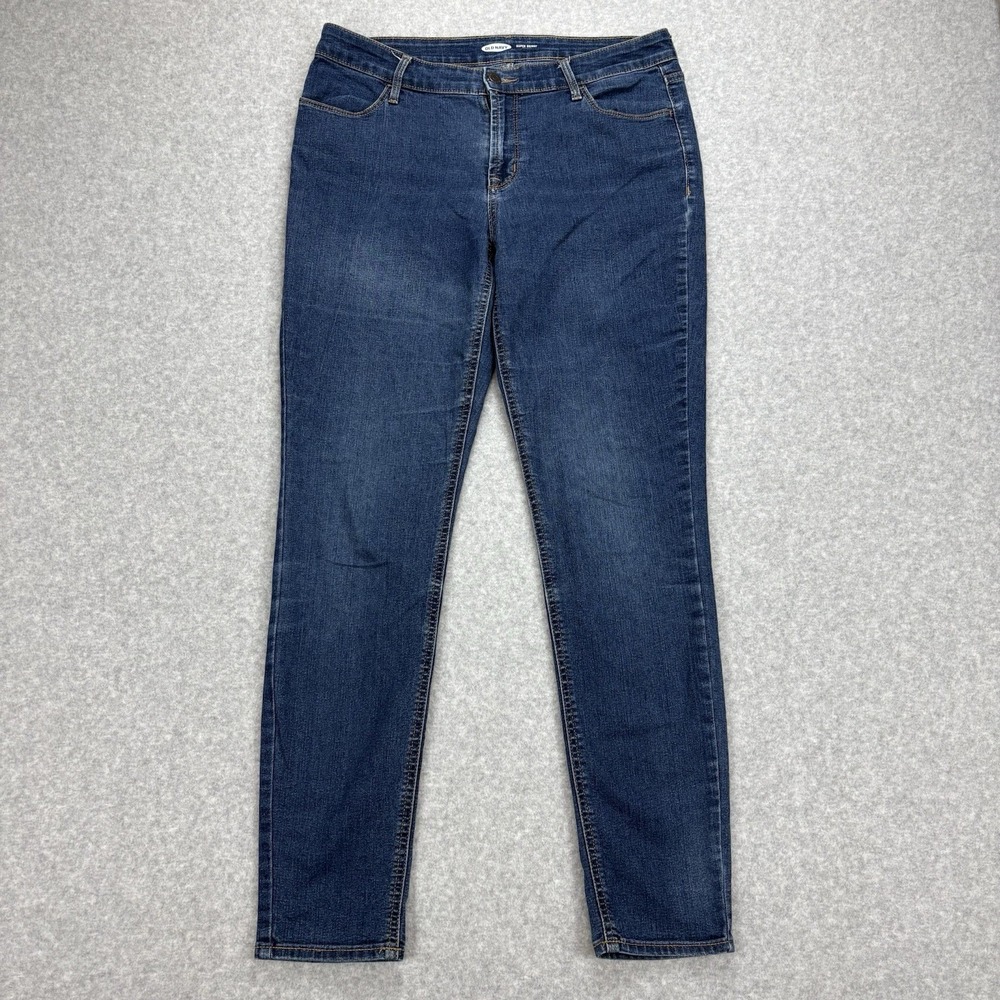 Old Navy Super Skinny Jeans Womens 10L Blue Mid Rise‎ Stretch Denim Classic Slim